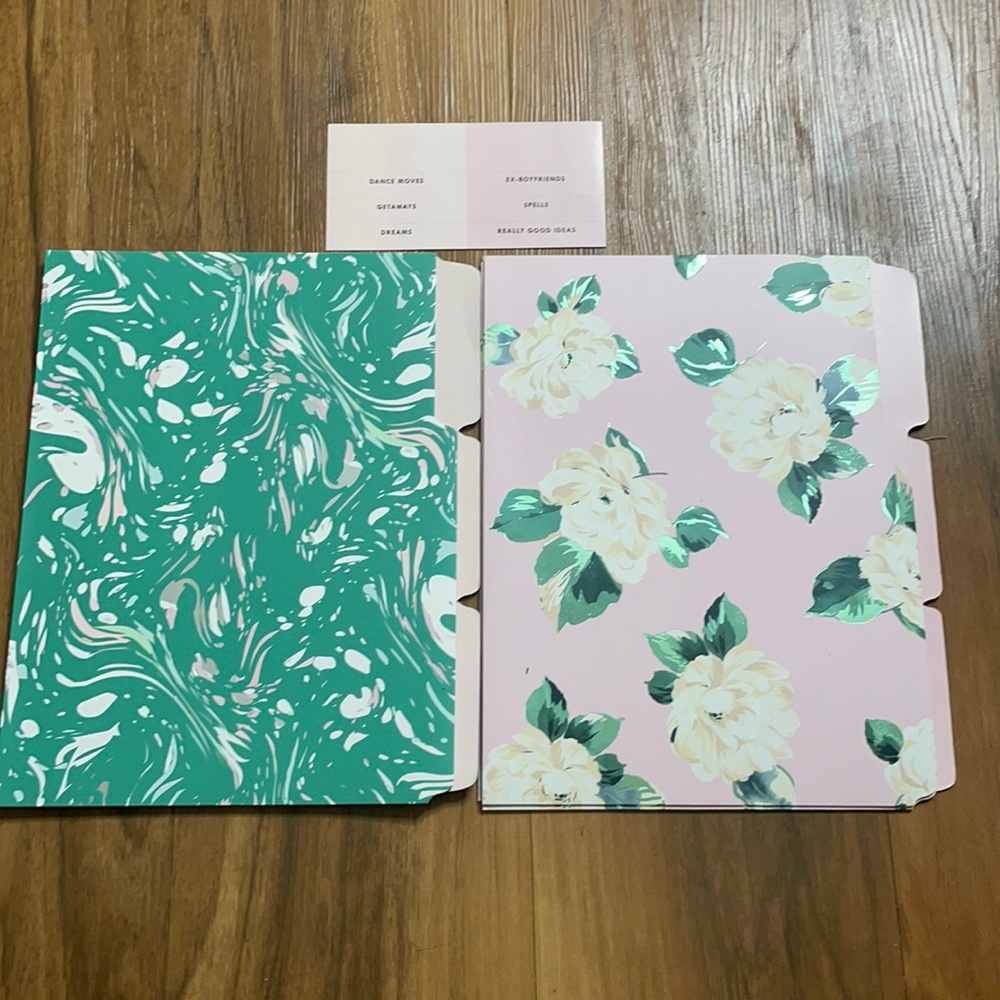 Set of 6 fileโ organizer colorful floral folders